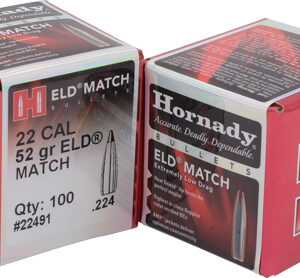 HORNADY BULLETS 22CAL .224 - 52GR ELD-M MATCH 100CT 40BX/CS