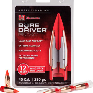 HORNADY 45CAL BORE DRIVER - 280GR ELD-X 12CT 10BC/CS