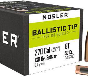 NOSLER BULLETS 270 CAL .277 - 130GR BALLISTIC TIP 50CT