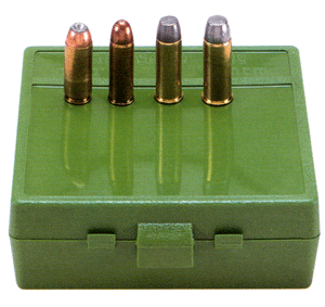 MTM AMMO BOX 50AE/50SW MAG - 64-ROUNDS FLIP TOP STYLE GREEN
