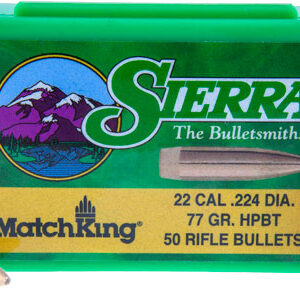 SIERRA BULLETS .22 CAL .224 - 77GR HPBT W/CANNELURE 50CT