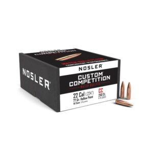 Nosler Custom Competition Rifle Bullets .22 cal .224" 77 gr HPBT w CANN 250/ct