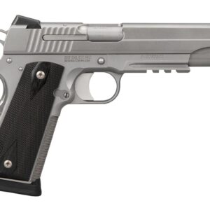 SIG SAUER 1911 45ACP 5" STAINLESS FINISH, BLK GRIP, 2-8RD CA COMPLIANT