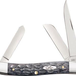 CASE KNIVES POCKET WORN GRAY - BONE CRANDALL JIG MED STOCKMAN