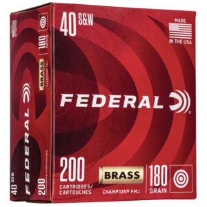 FED CHAMPION BRASS CASE 40SW 180GR FMJ 200/5