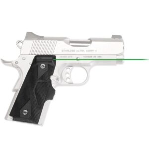 Crimson Trace LG-404G Front Activation Green Handgun Lasergrips for 1911 Compact Black