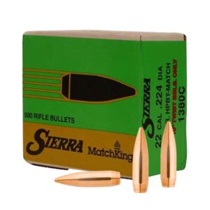 Sierra MatchKing Rifle Bullets (500/ct) .22 cal .224 69 gr HPBT MATCH