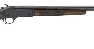 Lever-action shotgun with a wooden stock and fore-end, a long metal barrel, pointed to the right.