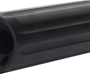 Black cylindrical tube with four circular openings at one end.