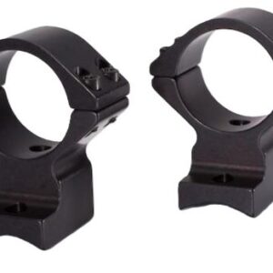 Pair of black rifle scope rings with bases, designed to mount a scope on a firearm.