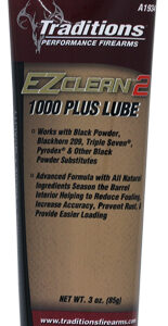 Tube of Traditions EZ Cleaner 2 1000 Plus Lube firearm lubricant, front label visible on a white background.