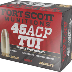 FORT SCOTT 45ACP 180GR TUI - SOLID COPPER 20RD 25BX/CS