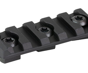 Black three-slot Picatinny rail segment with mounting holes for accessory attachment.
