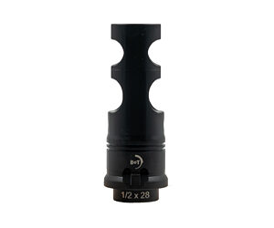 Black metal lens adapter with 1/2 x 28 thread, compact cylindrical body with cutouts at the top edge.