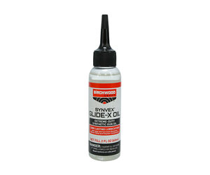 Birchwood SynVEX Slide-Oil bottle with a narrow nozzle cap for lubricating sliding joints.