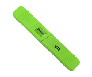Bright green dual-ended highlighter with ARIO branding on the body.