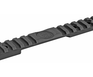 Black Picatinny rail section with multiple slot cutouts for mounting accessories on a firearm