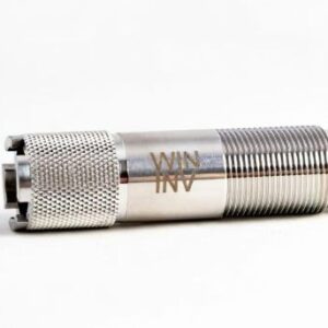 Silver knurled metal connector plug lying on a white surface