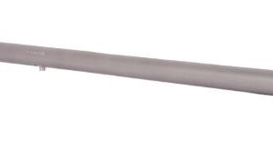 Long gray cylindrical metal tube with a mounting bracket on the left end.