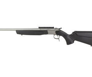 Long-barrel semi-automatic rifle with a black synthetic stock shown in profile