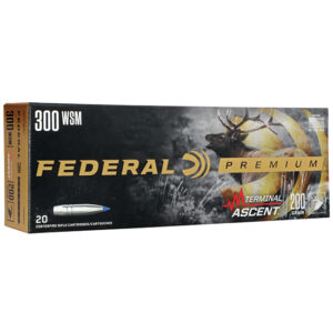 Box of Federal Premium Terminal Ascend rifle ammunition, 300 WSM, 200 grain centerfire cartridges