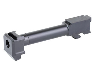 Gray pneumatic cylinder actuator with mounting brackets, shown isolated on a white background.