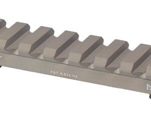 Metal alignment jig with eight parallel vertical grooves and small end hooks on both sides; likely a fixture used to hold or space workpieces evenly.