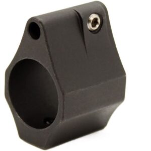 Black clamp bracket with a large circular opening and a small mounting screw on top, used to grip a cylindrical rod or tube.