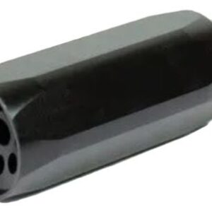 Black cylindrical circular multi-pin electrical connector with a seven-pin receptacle at the end