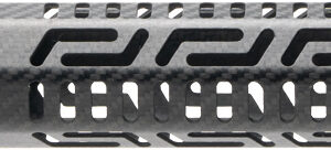 Cylindrical firearm suppressor with a perforated, lattice-pattern outer shell mounted on a rifle barrel
