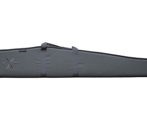 Long gray gun case with two carrying straps and a zipper, shown horizontally.