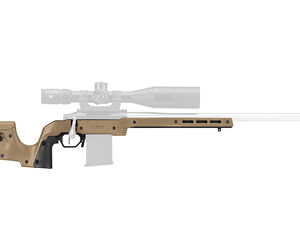 Bolt-action sniper rifle with a wooden stock and scope, facing left.