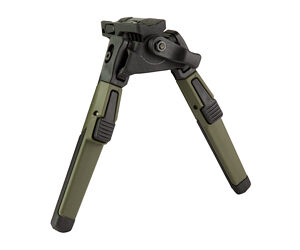 Olive green portable mini tripod with adjustable legs and a swivel head.