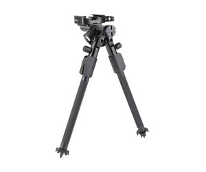 Black camera tripod with adjustable legs and mounting head, set against a white background.
