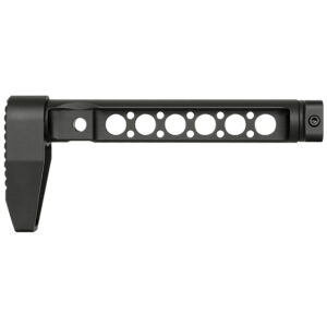 Black perforated rifle handguard segment with circular cutouts for mounting accessories.