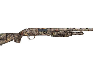 Camouflage-pattern bolt-action hunting rifle with scope, shown in profile.