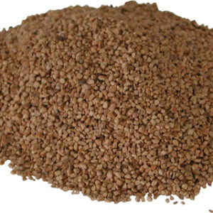 Pile of small brown granules forming a mound.