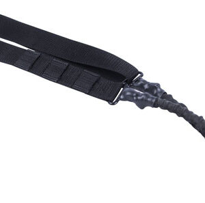 Black nylon lanyard with buckle and metal clip for attaching keys or ID badges.