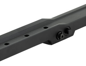 Dark gray metal rail with multiple holes and three adjustment knobs, likely a mounting or alignment component.