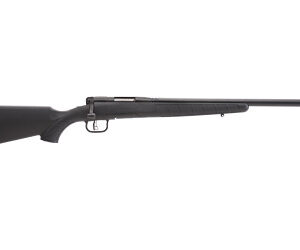 Side view of a black pump-action shotgun with a long barrel and forend.