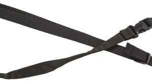 Black adjustable strap with metal clips at both ends, likely for a bag or camera.