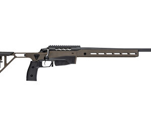 Long-range rifle shown from the side with a skeleton stock, pistol grip, and long barrel.