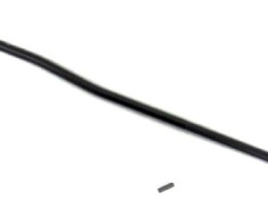Curved black windshield wiper blade with a small connector pin on a white background.