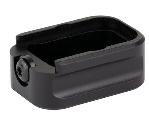 Black polymer firearm accessory mount with a side screw, designed to attach to a rail or mounting point