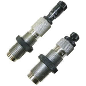 Two metal threaded connectors with knurled grips, angled on a white background.
