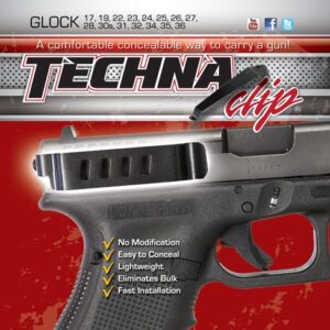 TECHNA CLIP HANDGUN RETENTION - CLIP FOR GLOCK EXCEPT 42/43
