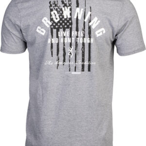 BROWNING SS T-SHIRT HUNT TOUGH - HEATHER GRAY LARGE