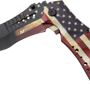 MC MTECH 3.75" DROP POINT - FOLDER W/CUTTER US FLAG/SS