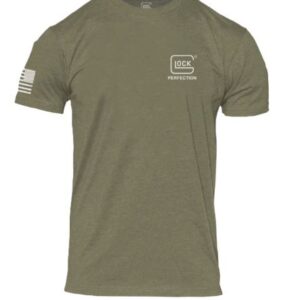 GLOCK PERFECTION FLAG TEE - SHORT SLEEVE T SHIRT XL GREEN