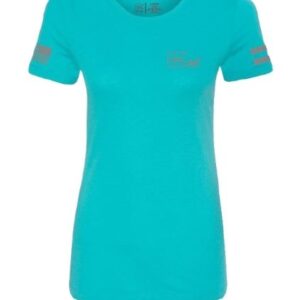 GLOCK LADIES "GLOCK GIRL FLAG - TEE" SHORT SLEEVE MED TEAL